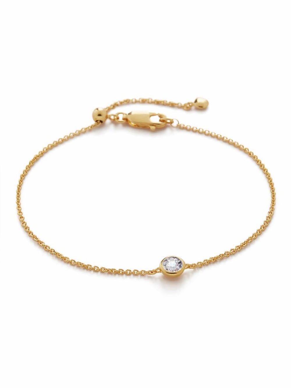 MONICA VINADER Solitaire Diamond Chain Gold Bracelet